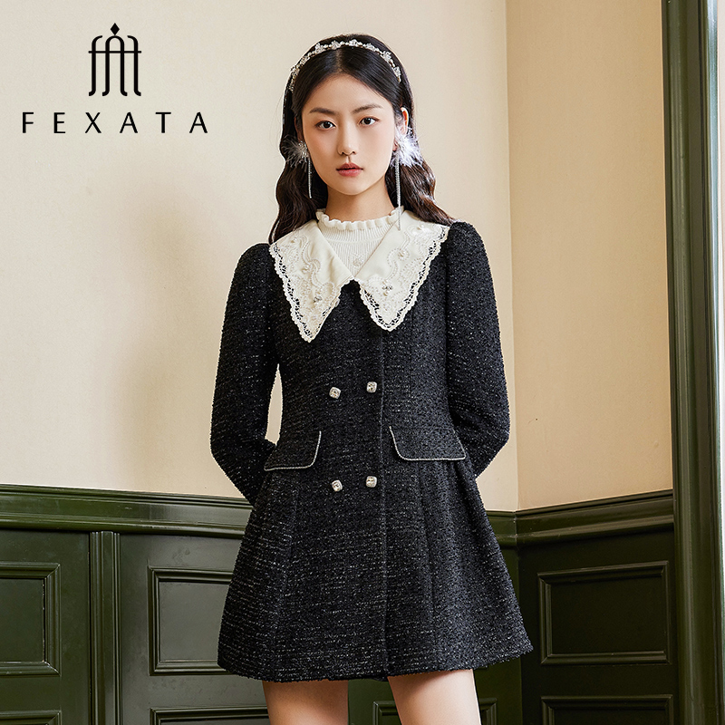 【小朱专属】FEXATA斐格思复古双排扣赫本式西装外套女