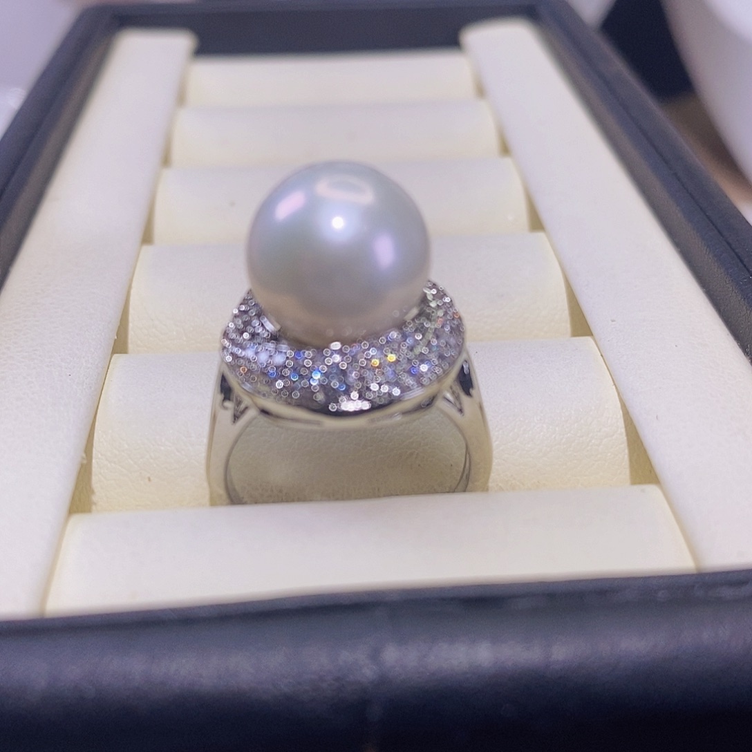 淡水珍珠戒指合金
