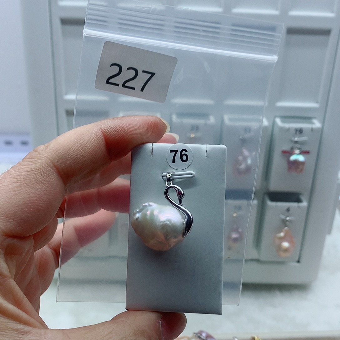 合金吊坠(不含链)淡水珍珠