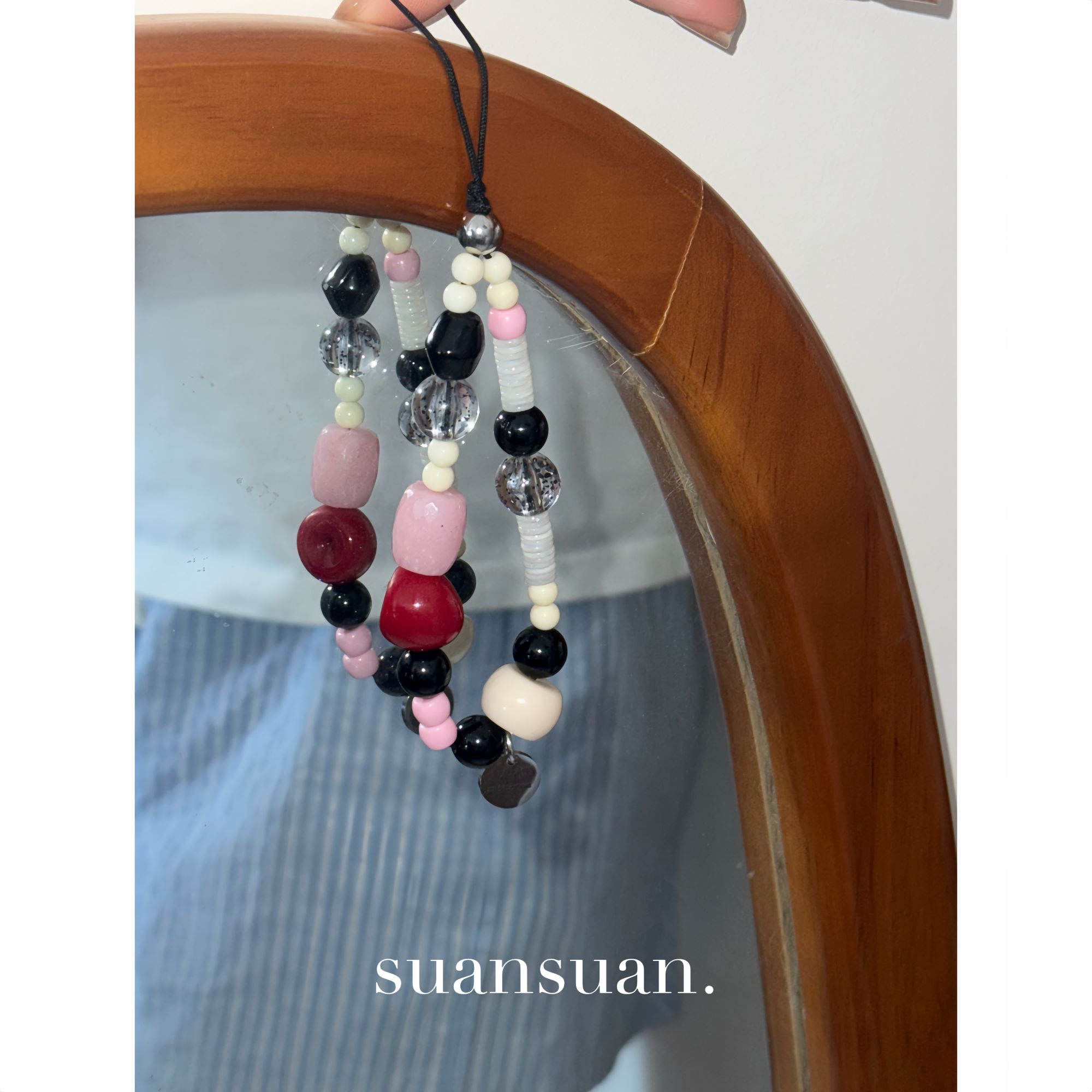 suansuan|原创《草莓奥利奥》手工串珠可爱mini手机链ccd挂饰创意