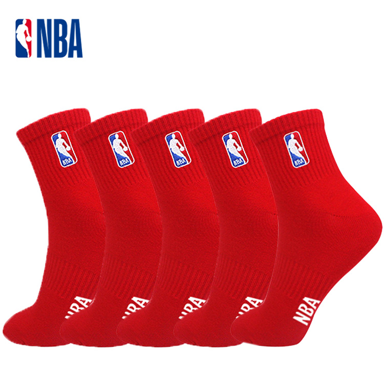 NBA本命年红袜子高品质棉袜喜庆蛇年大红色情侣结婚新年礼物送礼