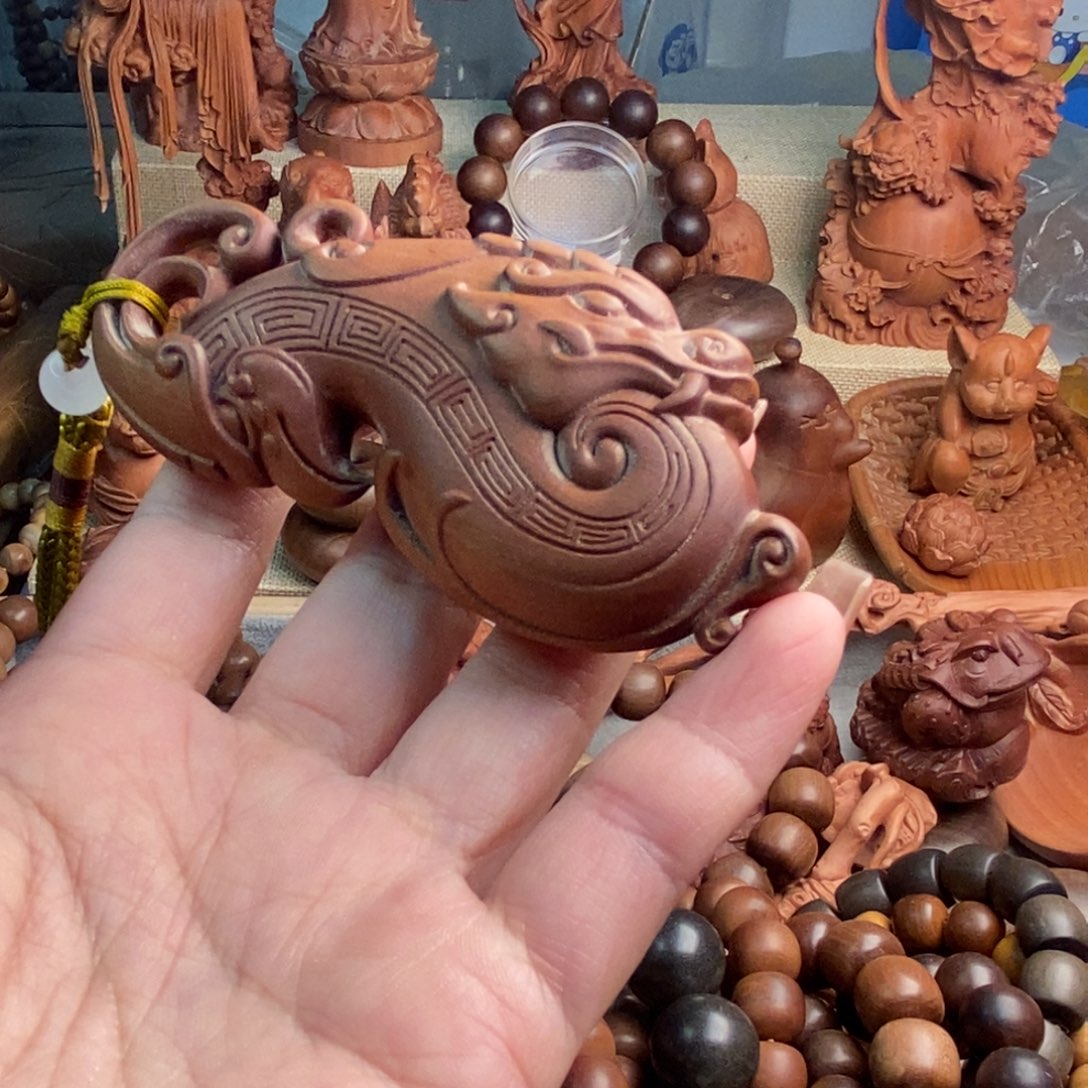 平***人手串/手链檀香木老山檀龙凤手把