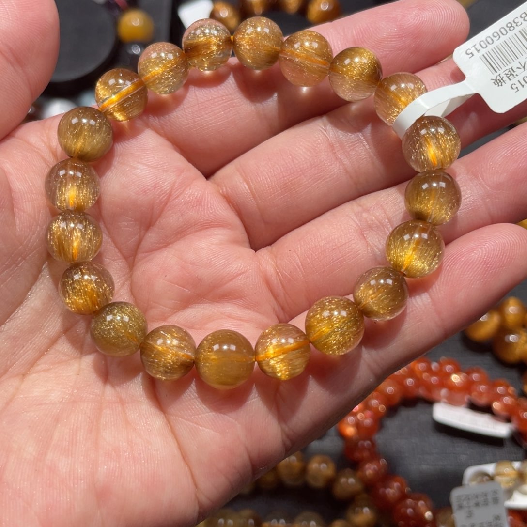 爱***@手链未镶嵌水晶金发晶9.5mm左右