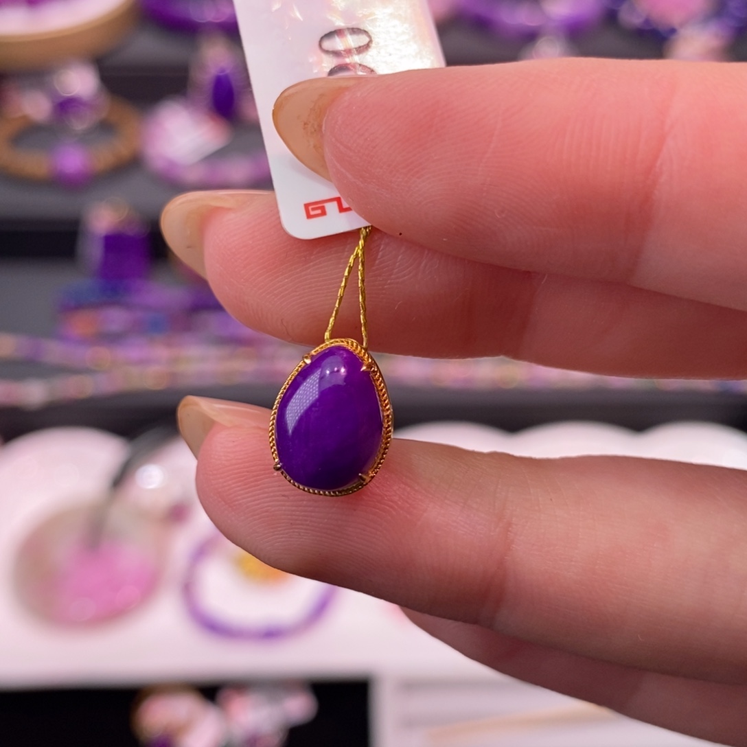 苏纪石（舒俱来）18K金镶嵌吊坠(不含链)