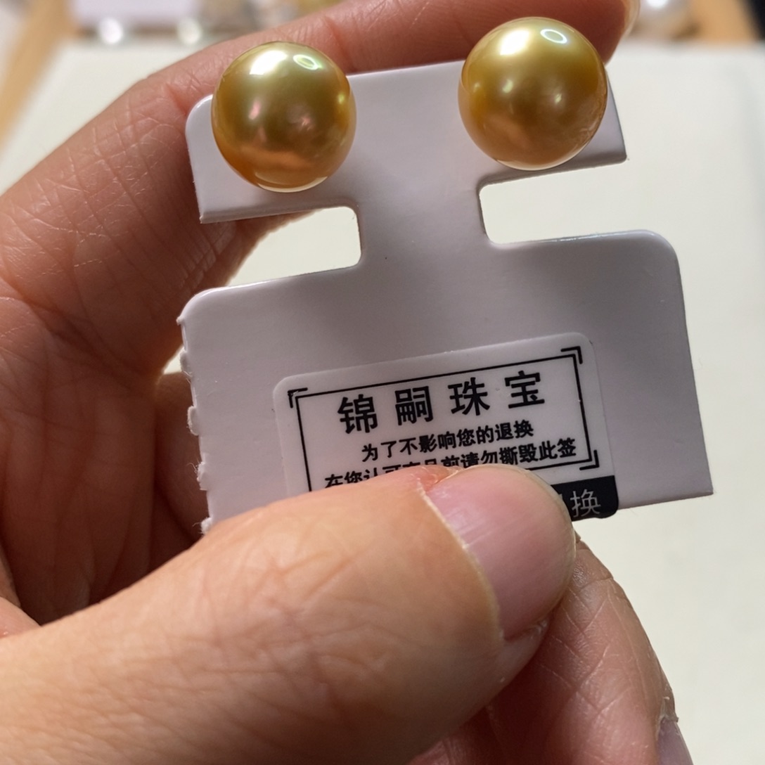 海水珍珠耳饰18K金镶嵌