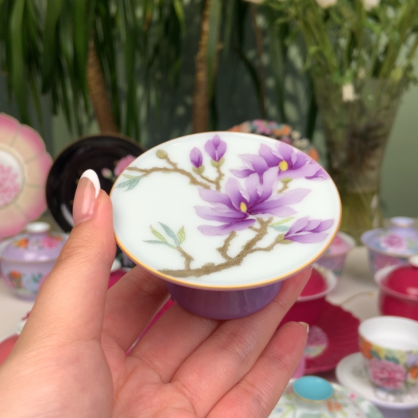 【闪购商品】景德镇陶瓷手绘盖置玉兰