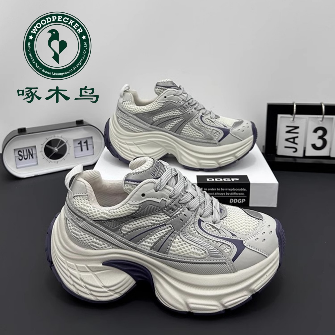 啄木鸟爆款老爹鞋女款2025新款网红百搭爆款小个子增高休闲运动鞋