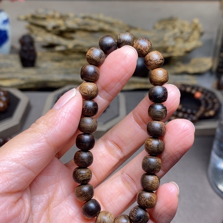 沉香手串越南芽庄瘤疤紫棋楠0.8