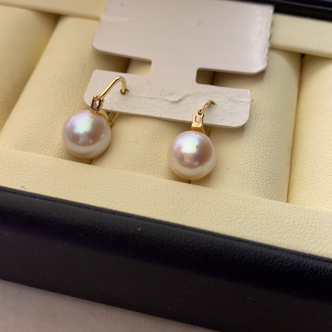 银S925镶嵌海水珍珠耳饰