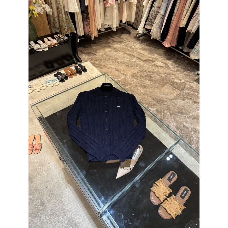 WW2025新款女士时尚长袖休闲圆领开衫毛衣W202045