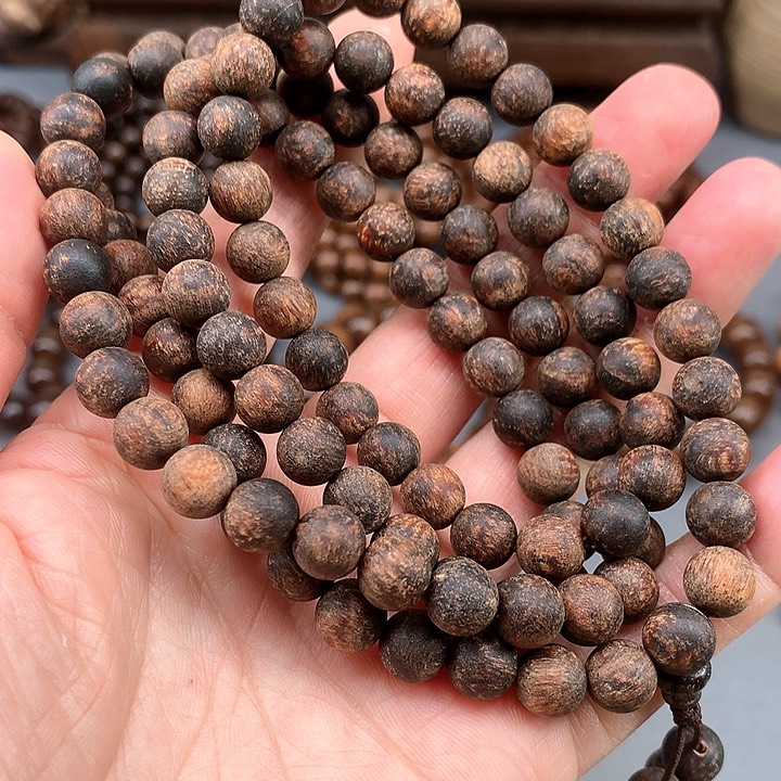 【闪购商品】贡木其他印贡黑油火焰龙08*108粗磨