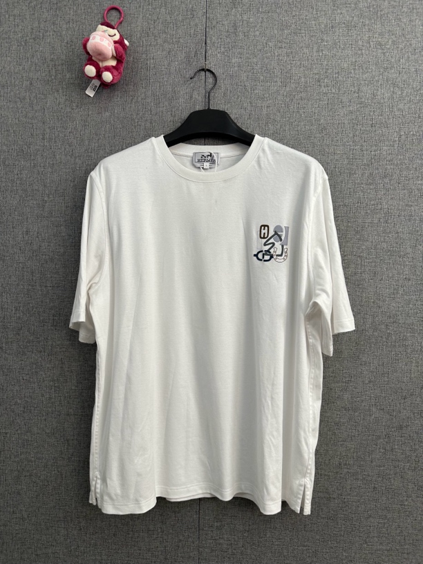 99新 Hermes/爱马仕 L码/25春夏 白色短袖/r255