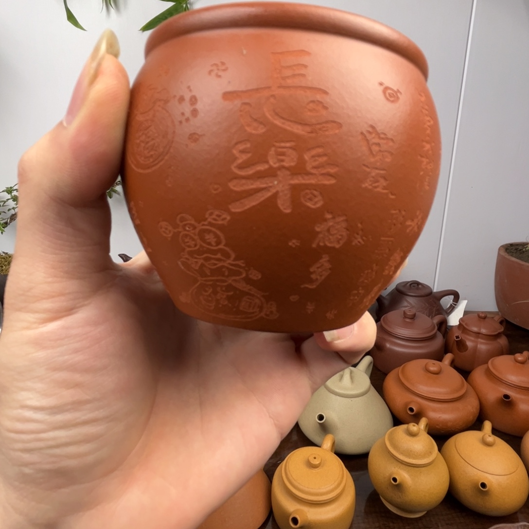 紫砂茶宠长乐主人杯