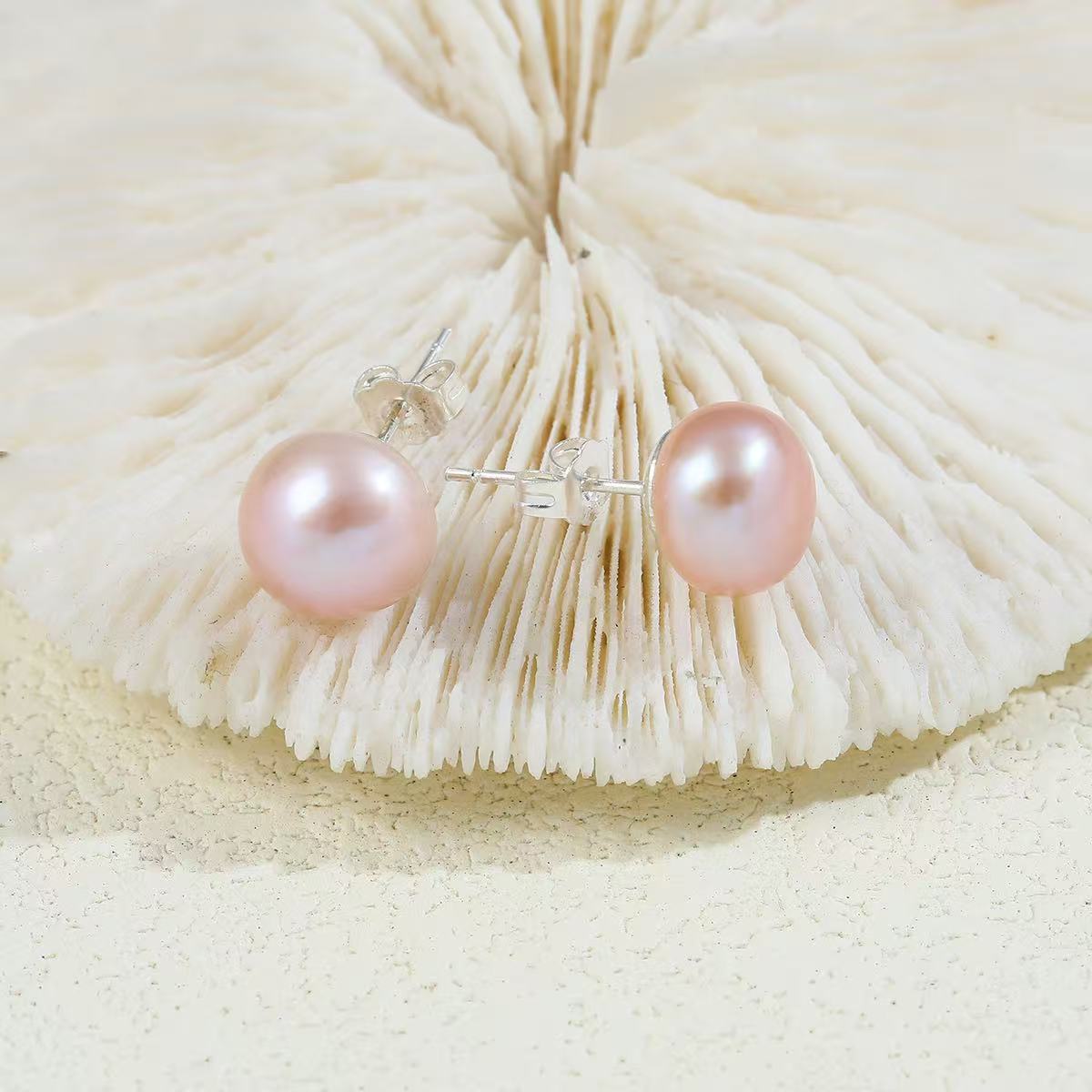 925银仿珍珠耳饰 银耳钉气质简约百搭不过敏秋冬适用