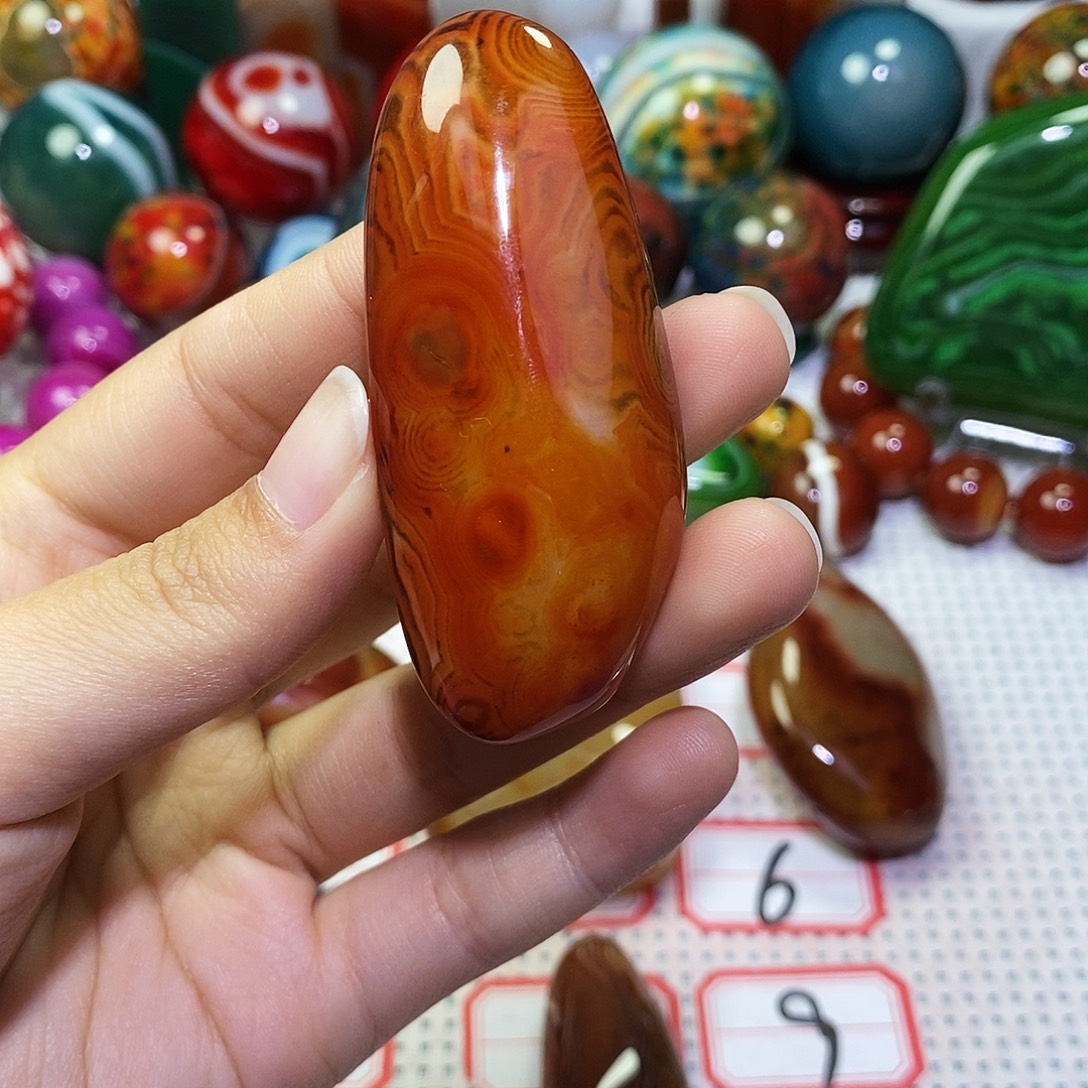 晚***霞玛瑙/玉髓未镶嵌珠宝奇石