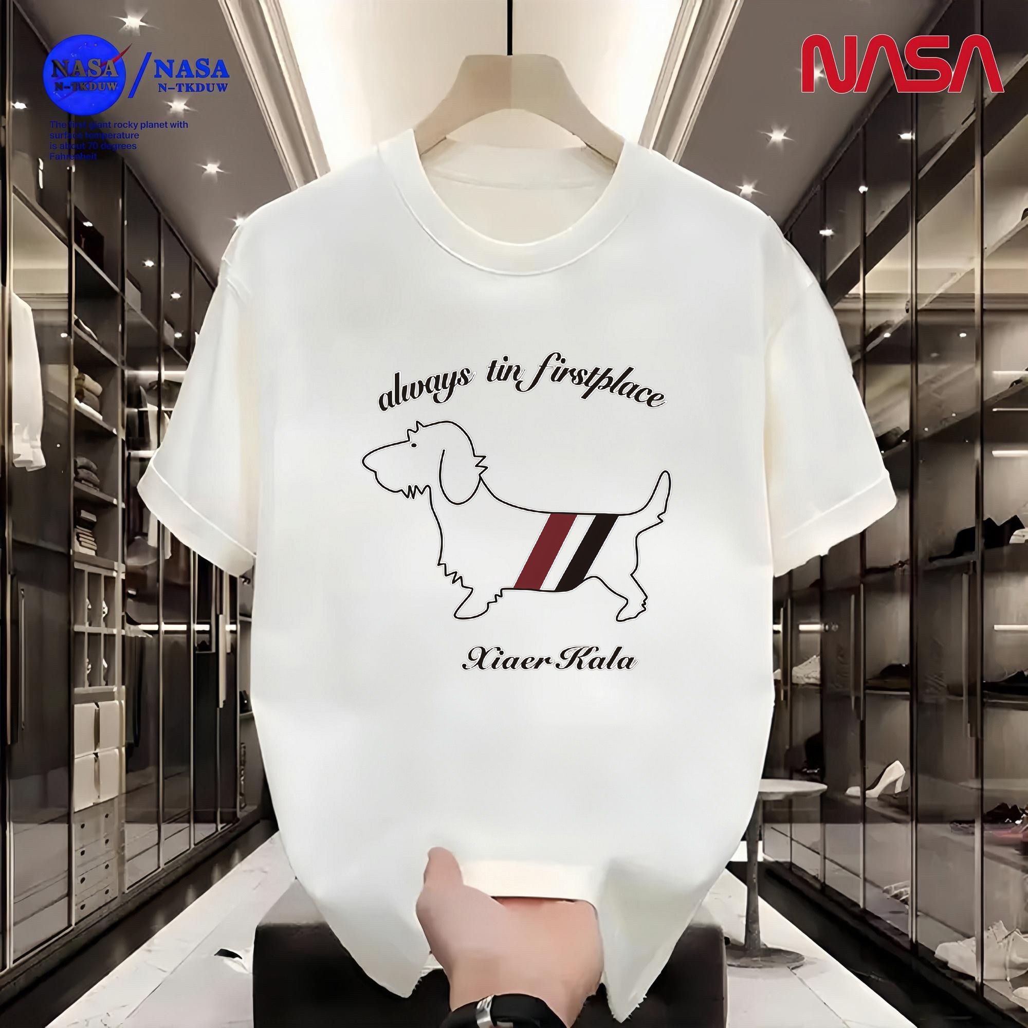 D16NASA联名重磅T恤男女同款时尚百搭圆领短袖【腊肠狗】A-055