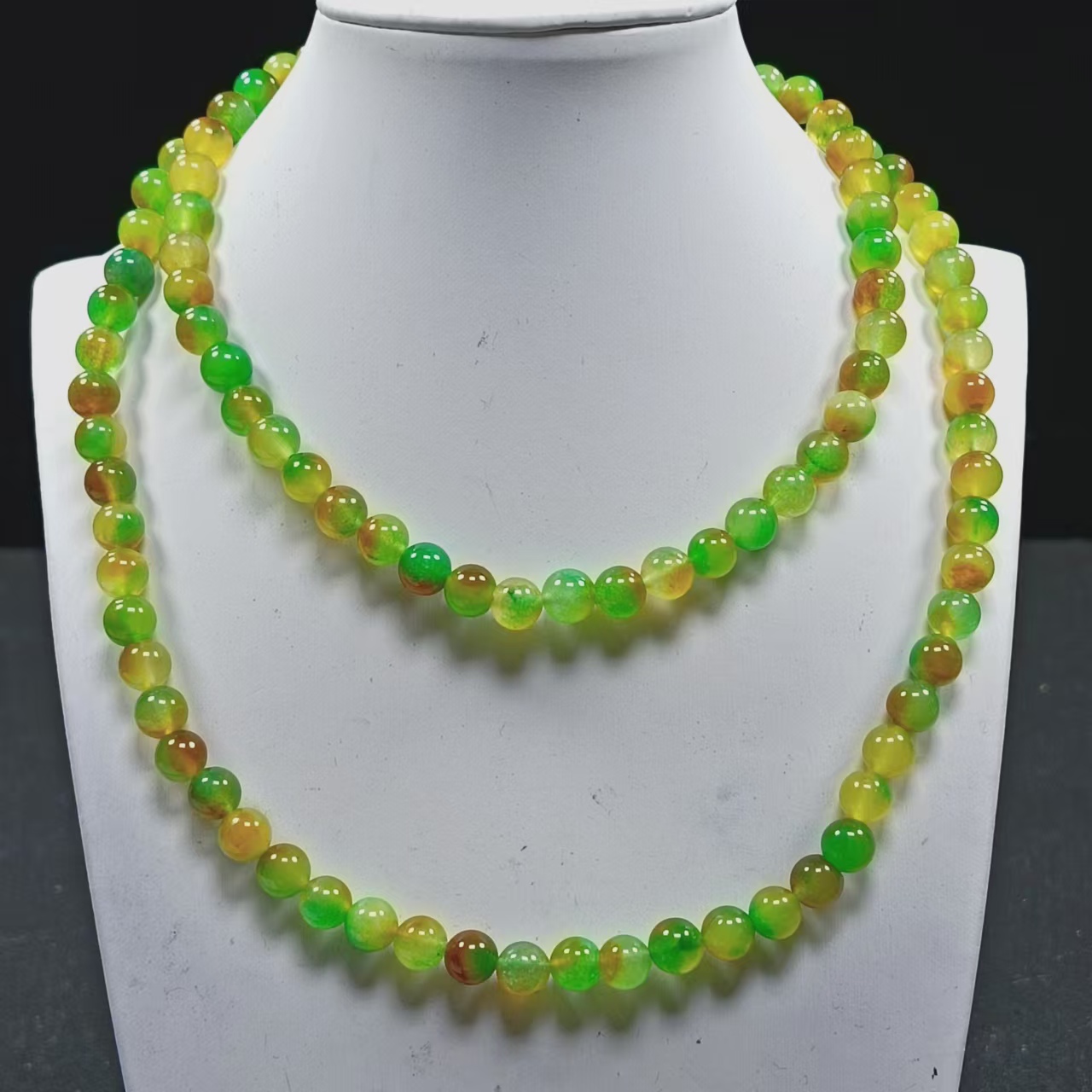 黄绿8mm108项链发一条J46