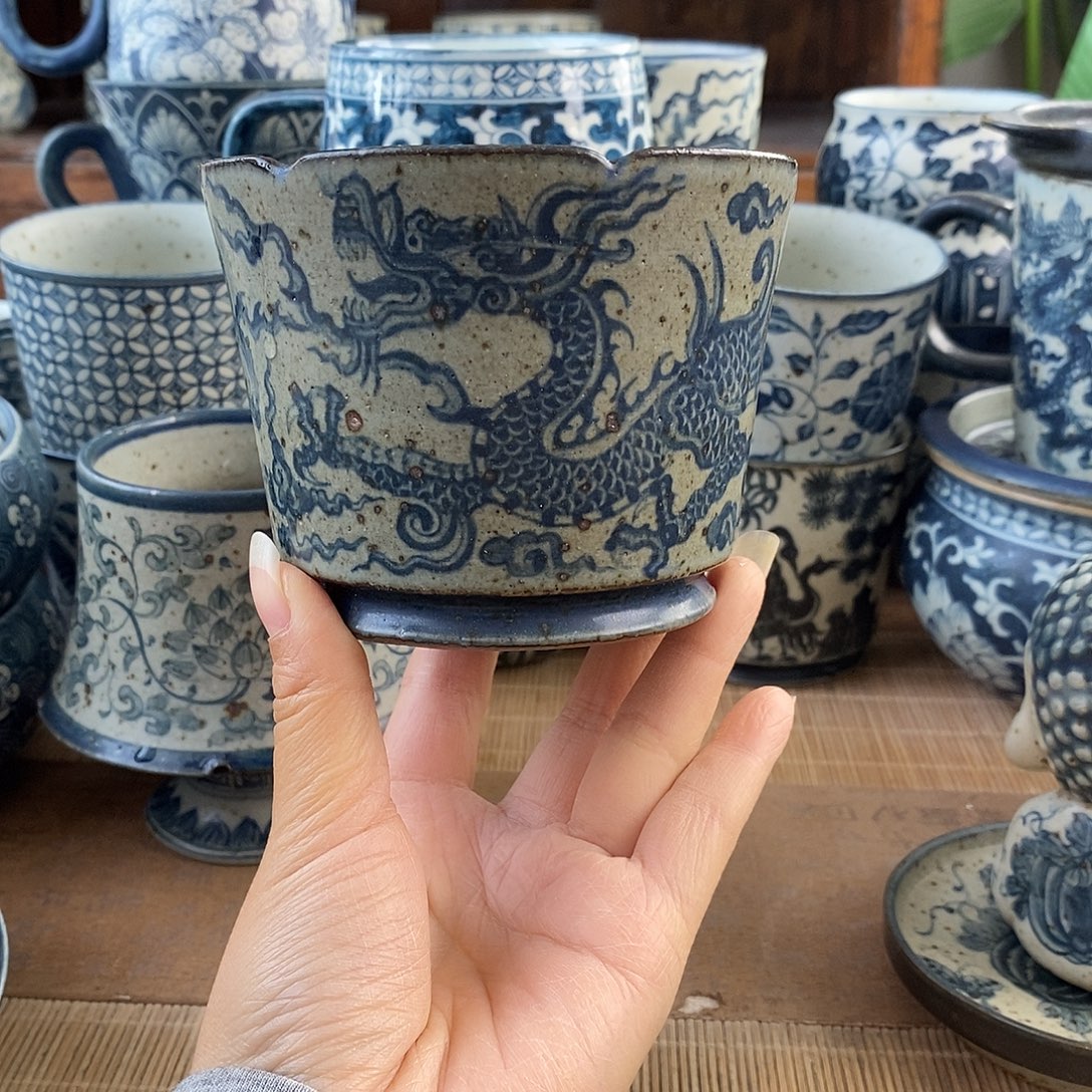 陶手工手绘青花高温陶瓷