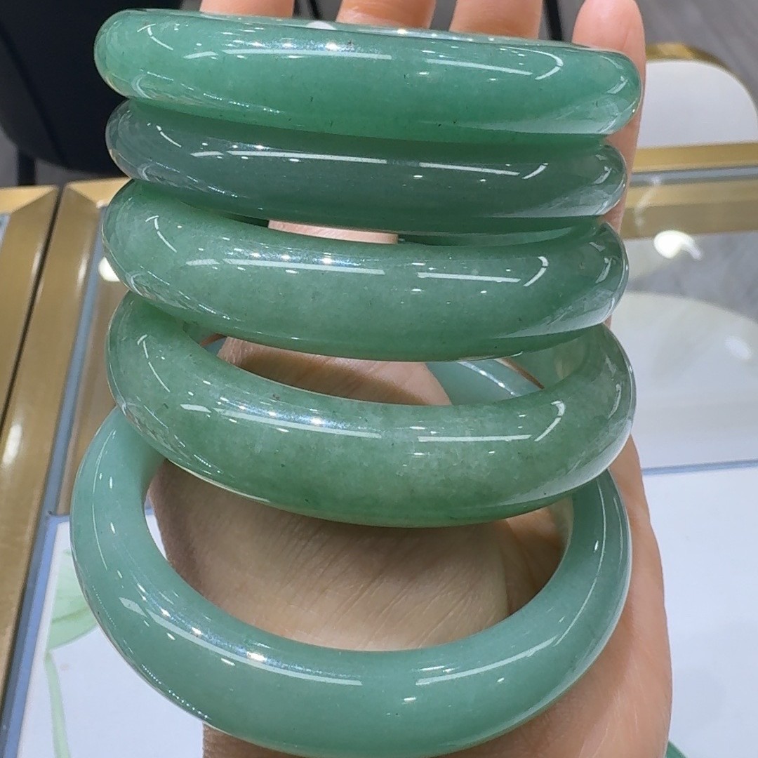 天然玉石东陵玉绿色时尚平安镯【多样性发一】