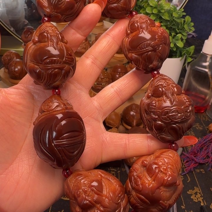 橄榄核手串/手链玉华财神