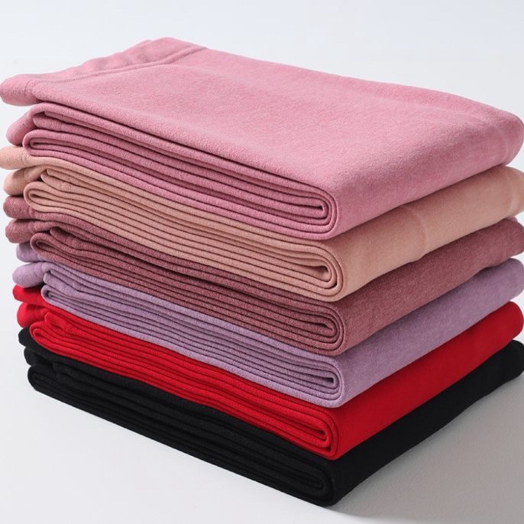 （2322-3女秋裤）女士双面保暖秋裤修身加裆加护膝柔软舒适不加绒