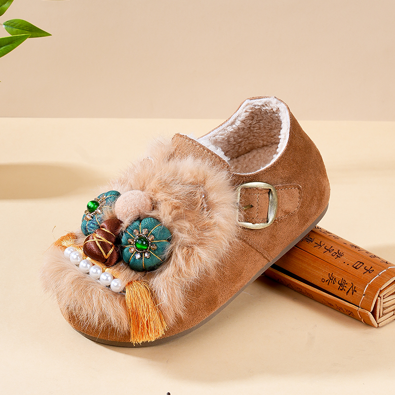 2026新款虎头厚底勃肯鞋加绒棉鞋手工民族风休闲风131319-28