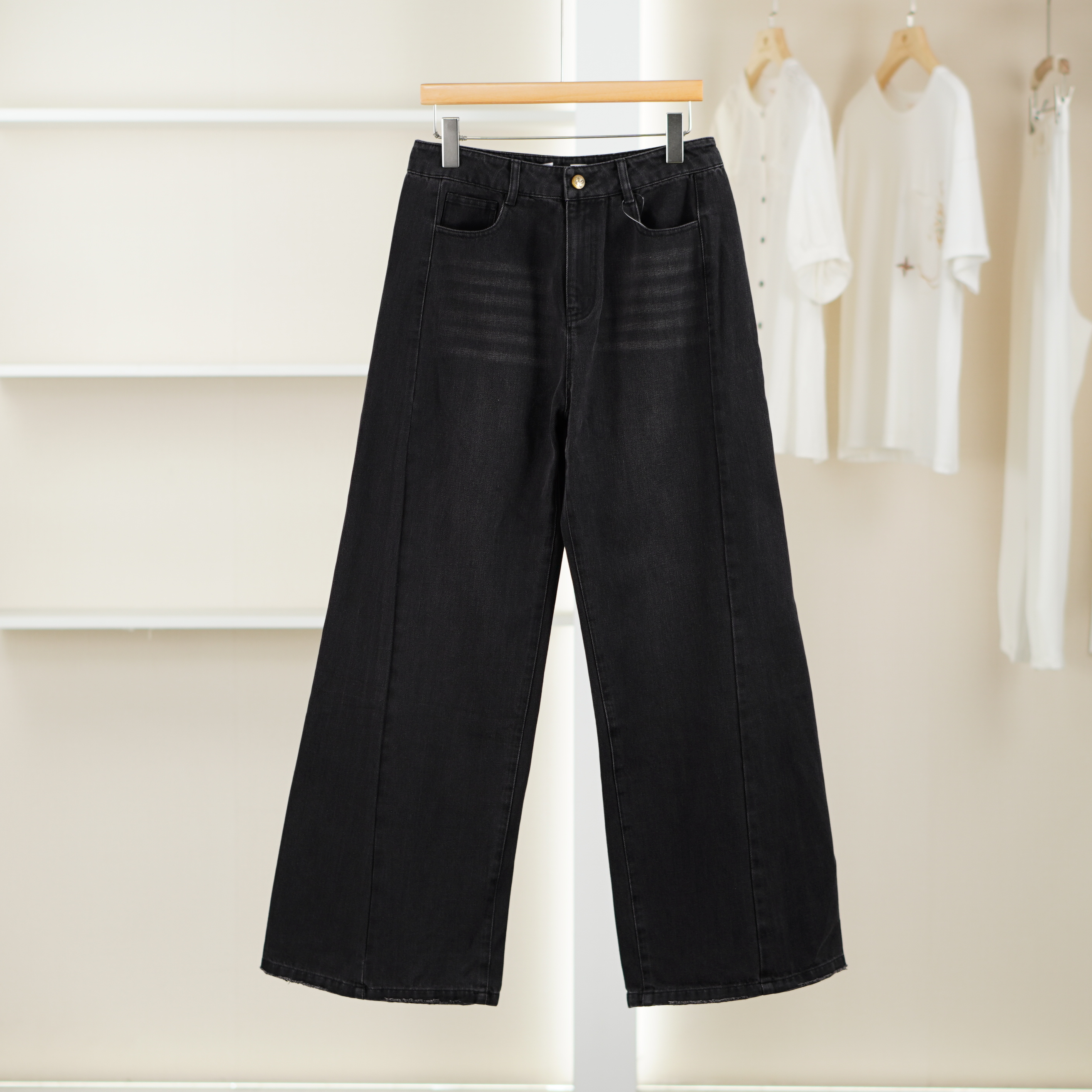 麦迪尚品【香Y】5100104 秋季时尚休闲直筒牛仔长裤品牌女装