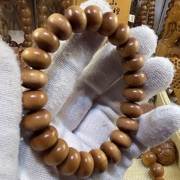 檀香木手串/手链老山檀香8x12算盘珠台湾回流料
