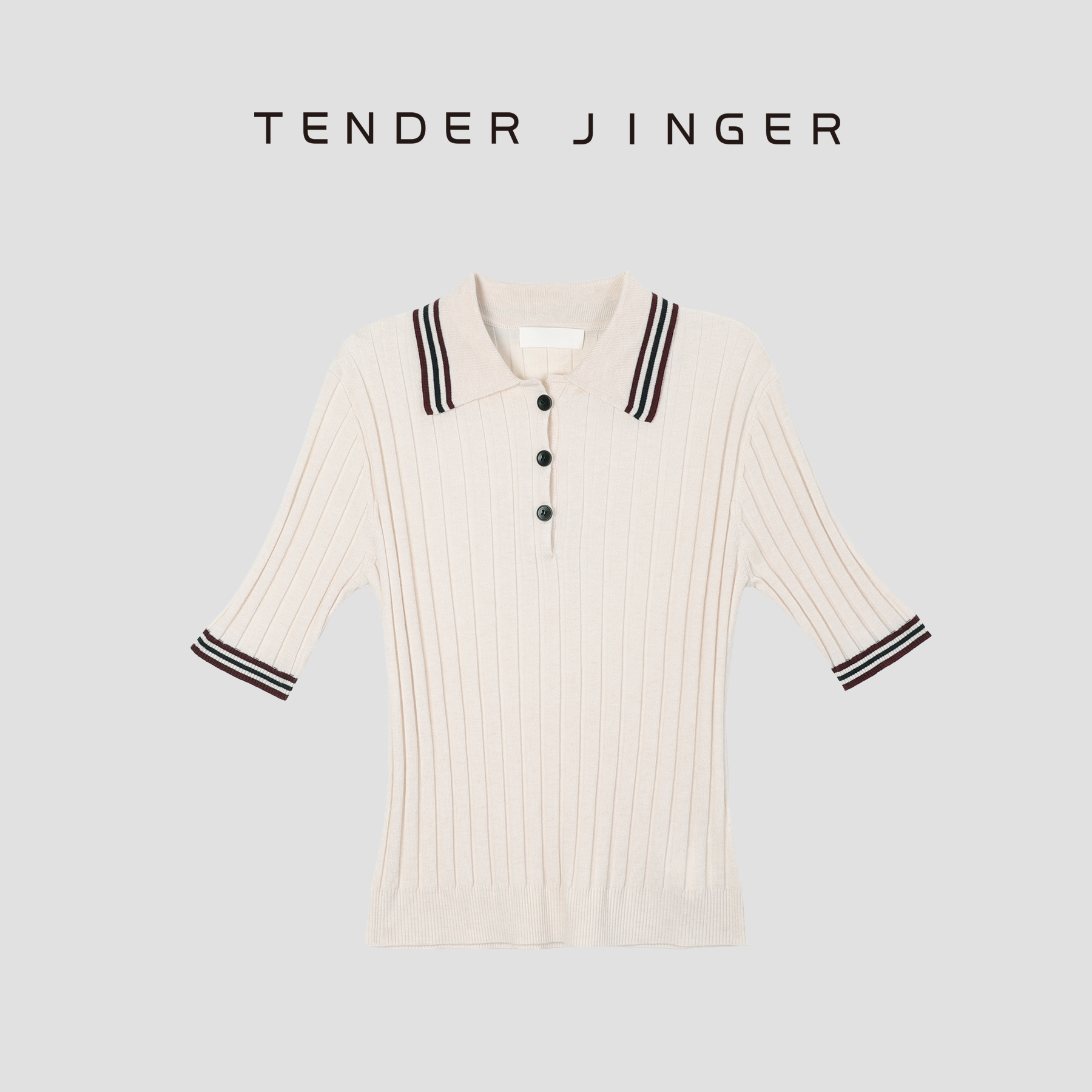 【疯狂星期三】2024夏季polo领羊毛混纺针织短袖 T42ZZS432S