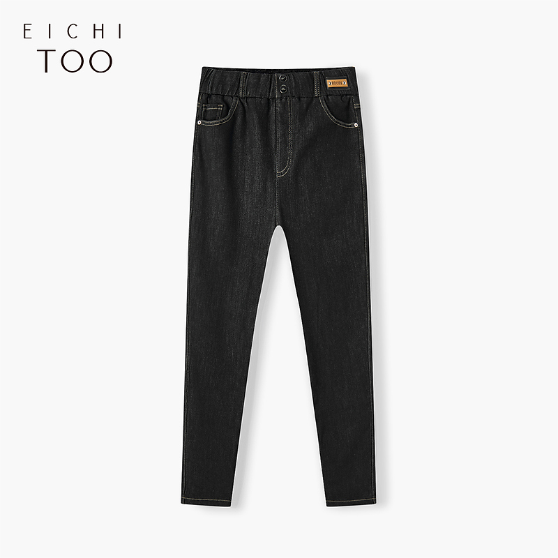 A爱居兔加绒牛仔裤冬季新款保暖舒适小脚裤EKNAJ4P018A