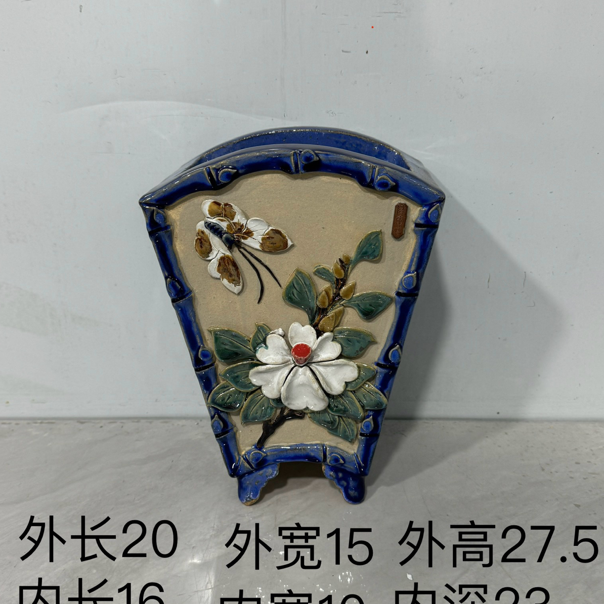 仿古盆。方花盆适合兰花蝴蝶兰悬崖飘枝造型