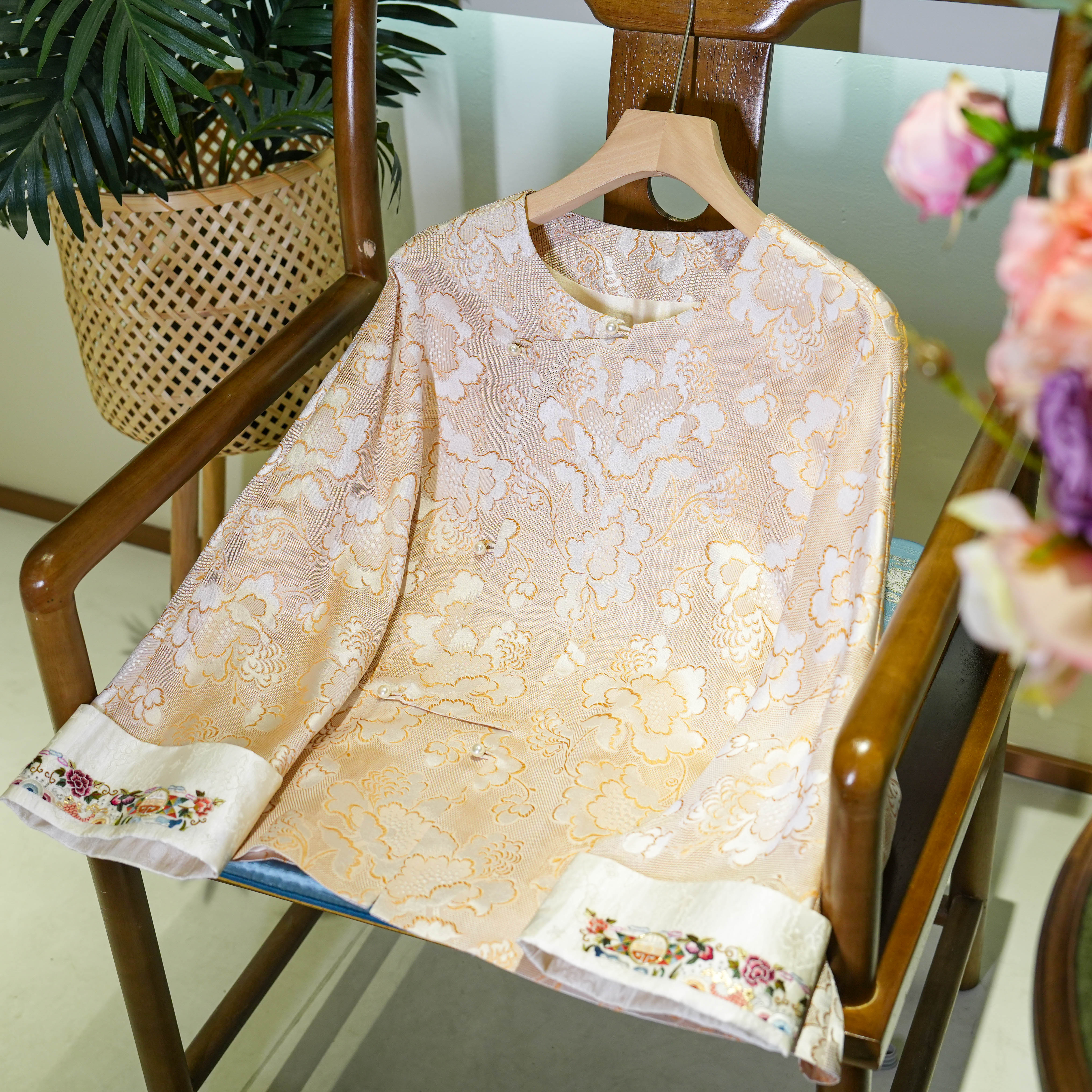 【开工炸福利1】100桑蚕丝国风新中式秋冬外套·依山锦 25W0206