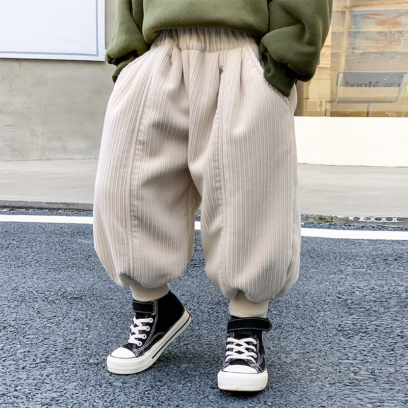 男童裤子冬季加绒2025新款加厚灯笼裤儿童一条过冬棉裤2224103