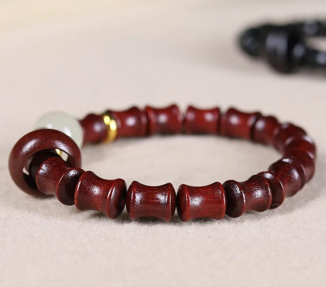 赞比亚血檀竹节手串  3229