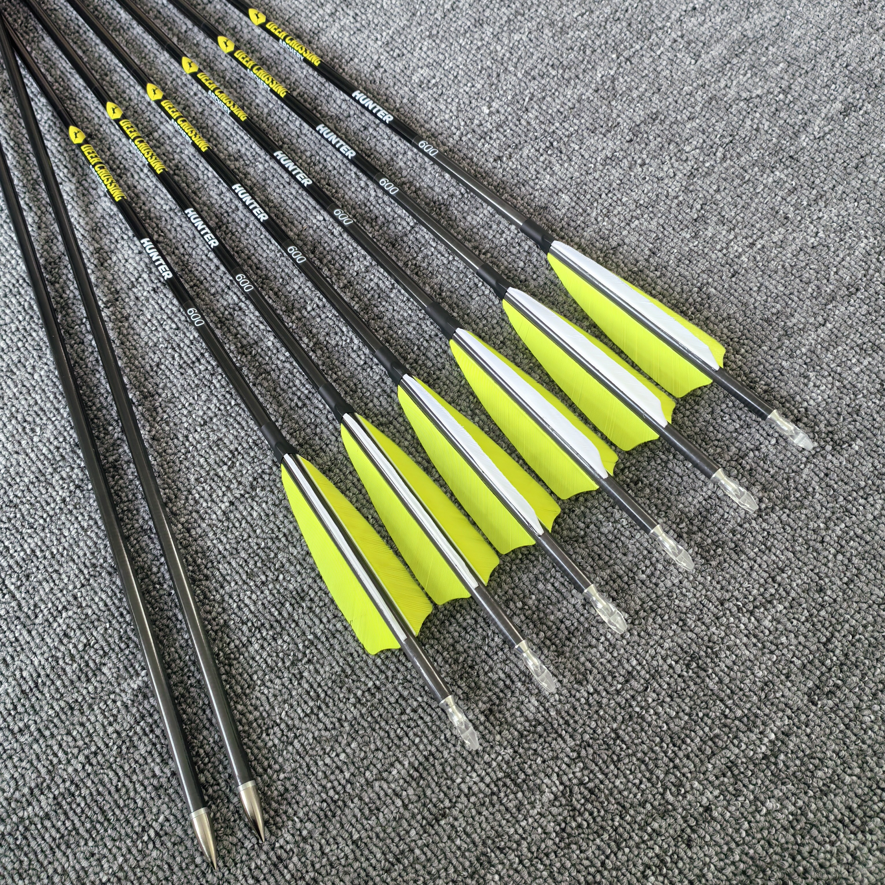 6.2内径真羽纯碳箭鹿牌纯碳箭传统弓用箭美猎弓用箭