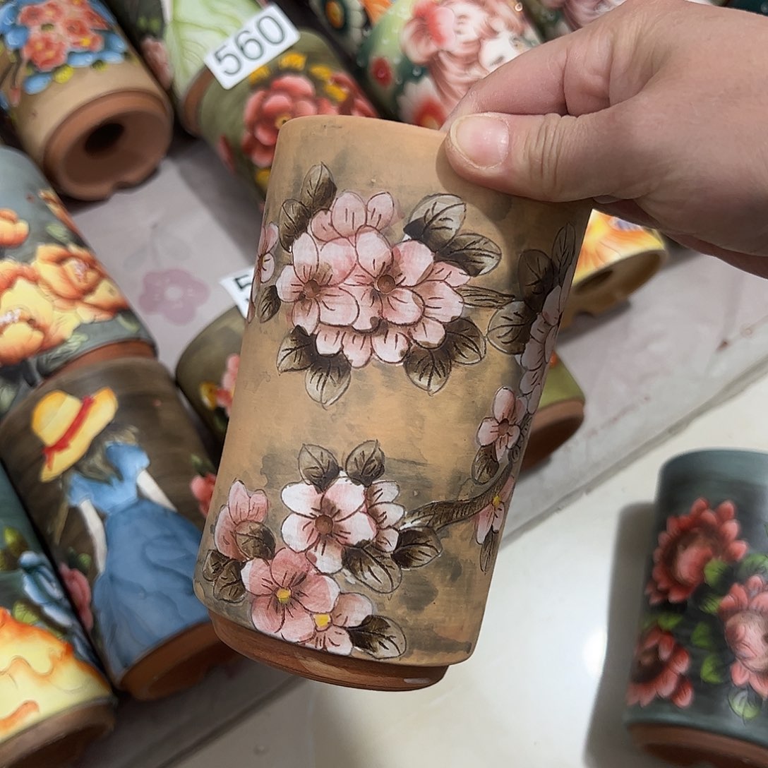 ～***～景德镇炫彩手绘陶瓷花盆