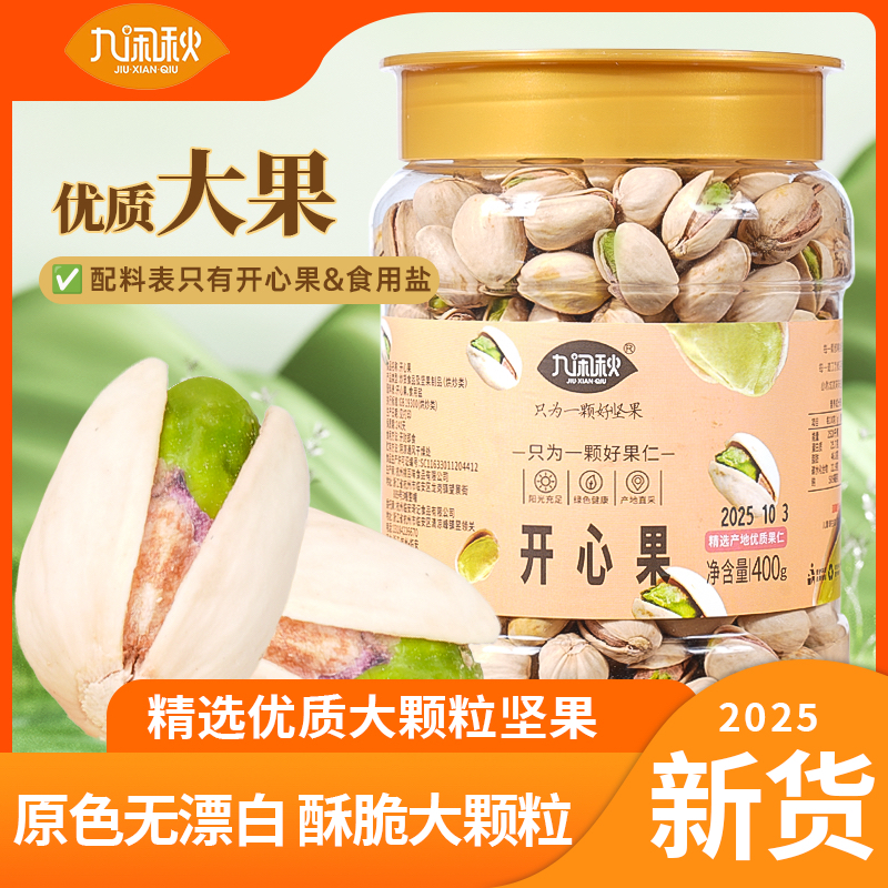 九闲秋原味盐焗无添加罐装400g本色开心果炒货