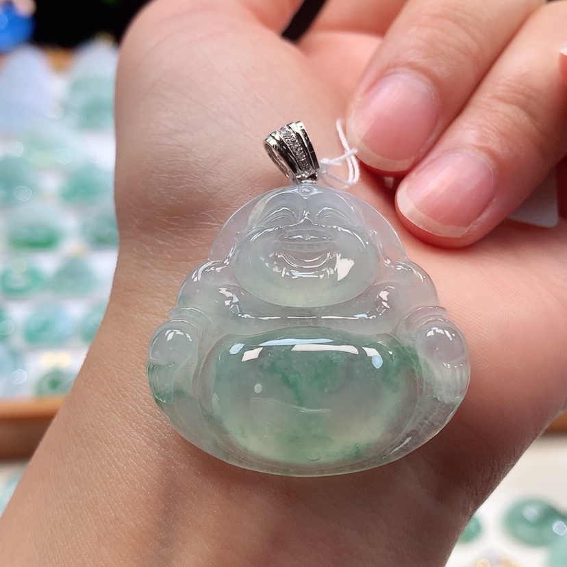 【闪购商品】翡翠18K金镶嵌吊坠(赠链)