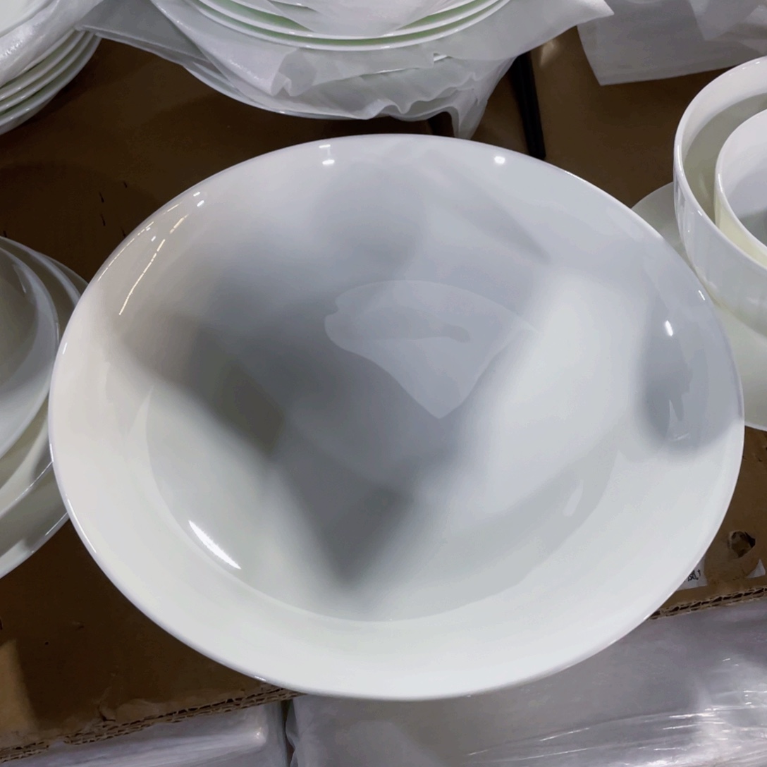 新骨瓷白**@纯白10寸深盘2个