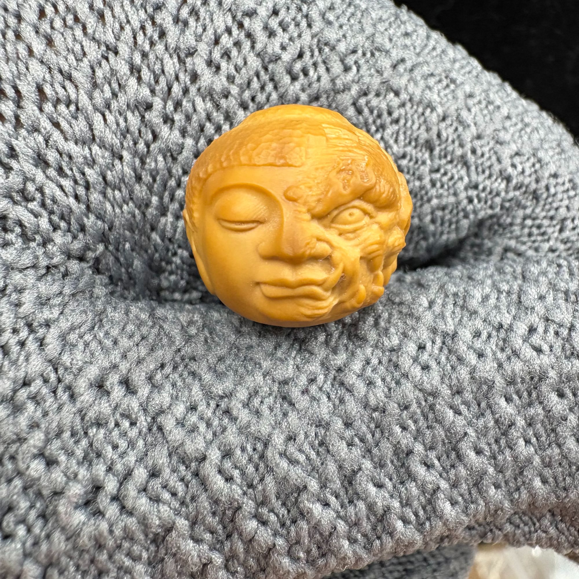 猴头单颗文玩 半面佛半面兽