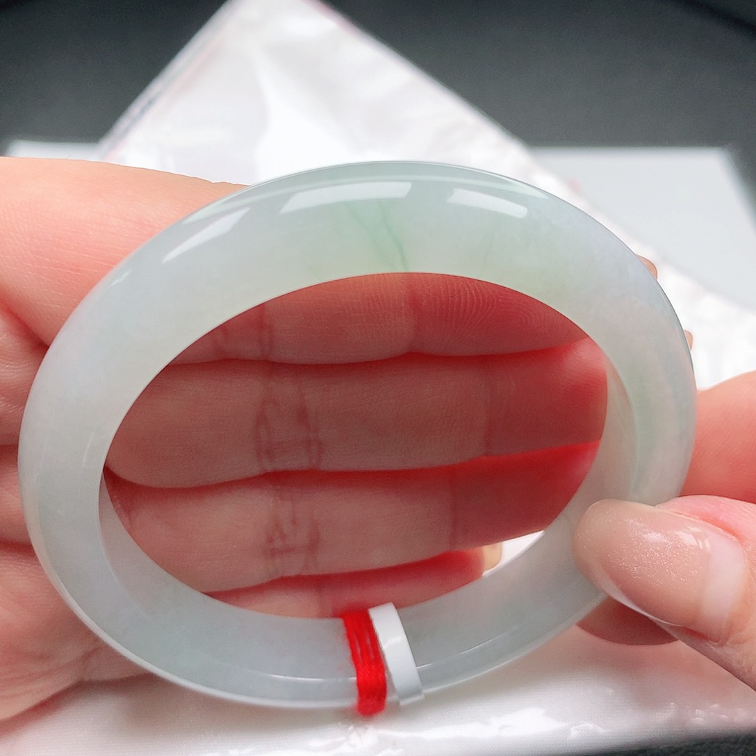 翡翠手镯未镶嵌冰晴飘花14