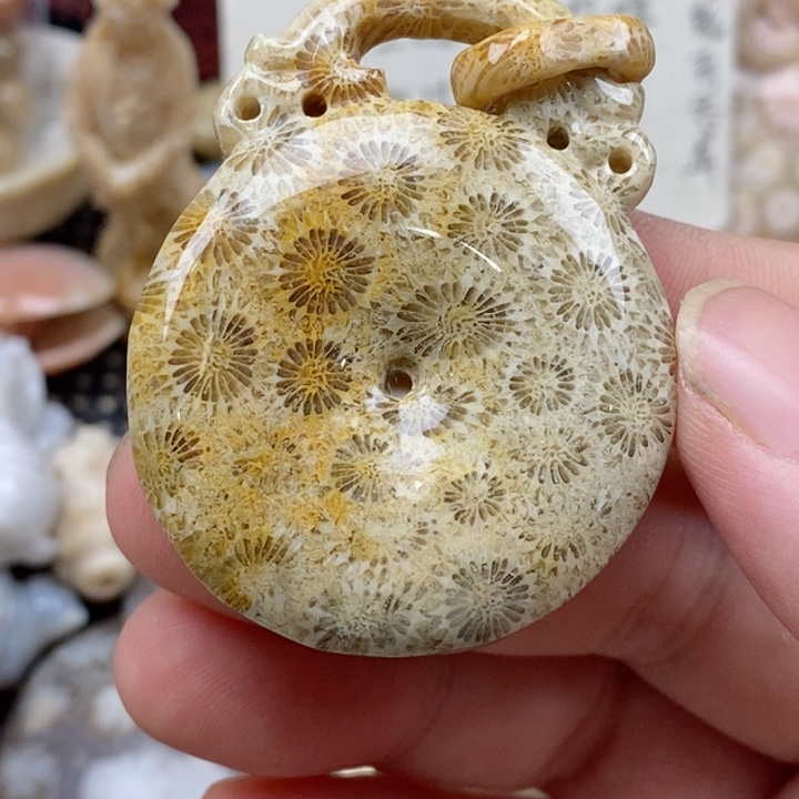 硅化珊瑚（珊瑚玉）未镶嵌颈饰