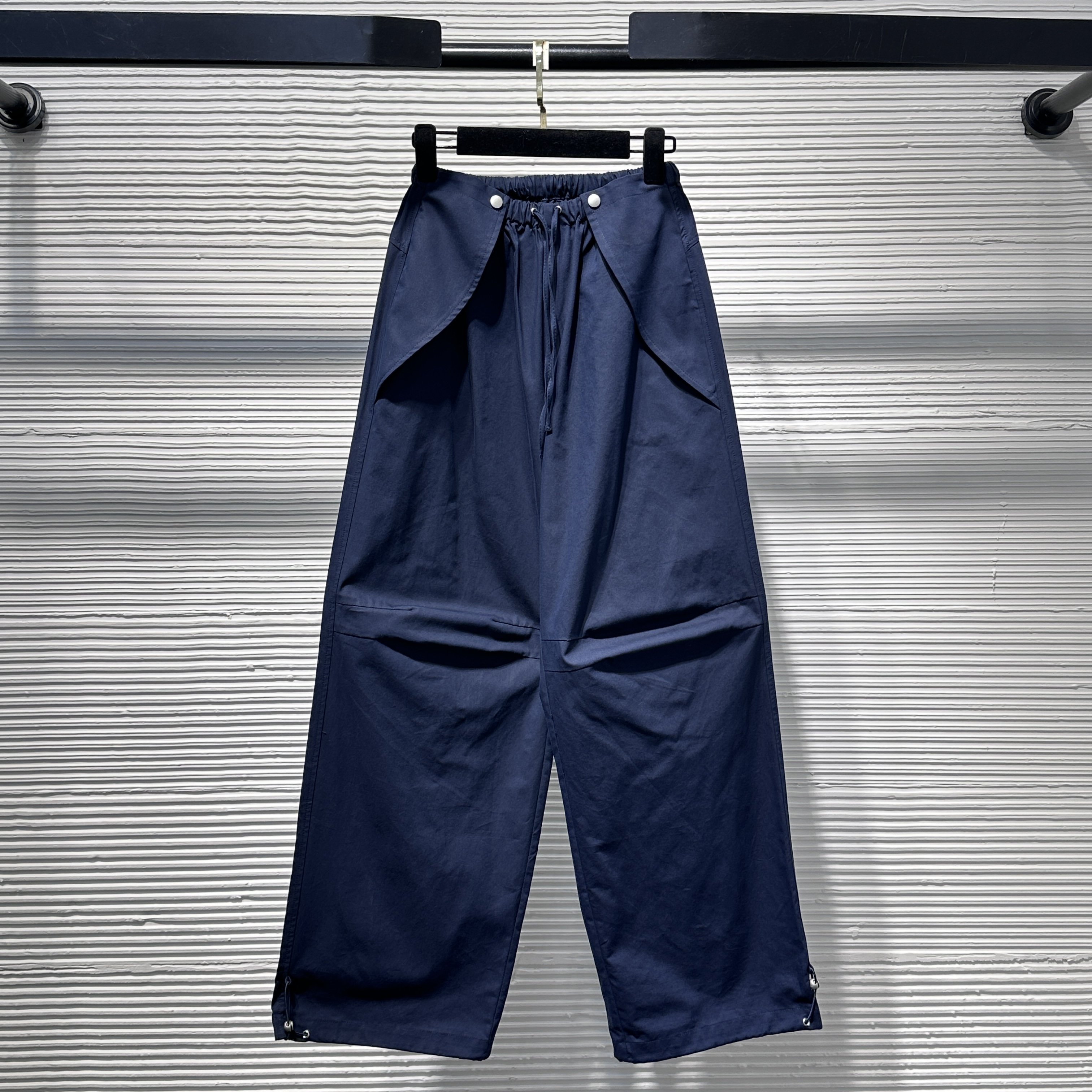 条纹长裤薄款商务刺绣高腰休闲西装直筒休闲裤中腰B91