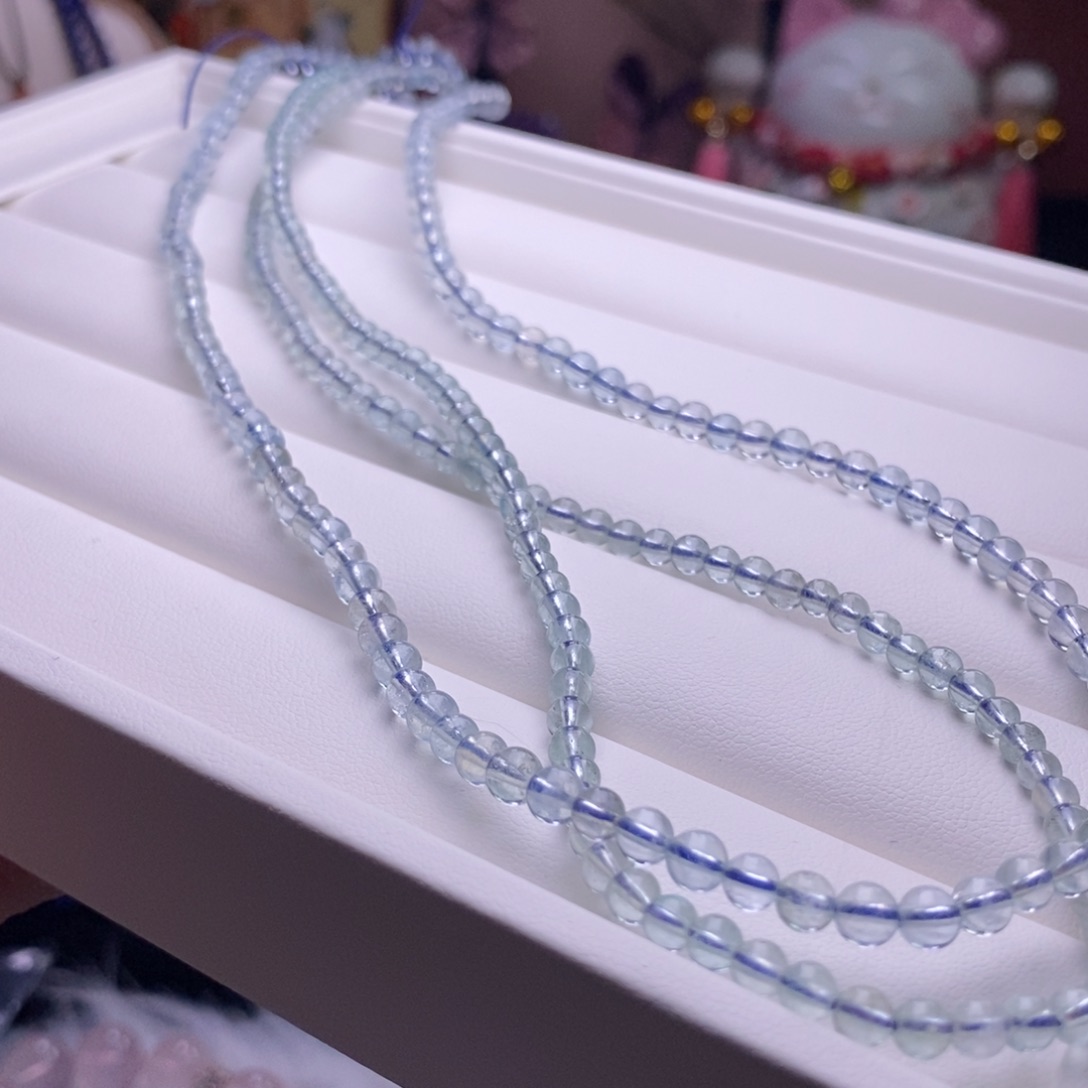 未镶嵌水晶手链海蓝宝多圈4m