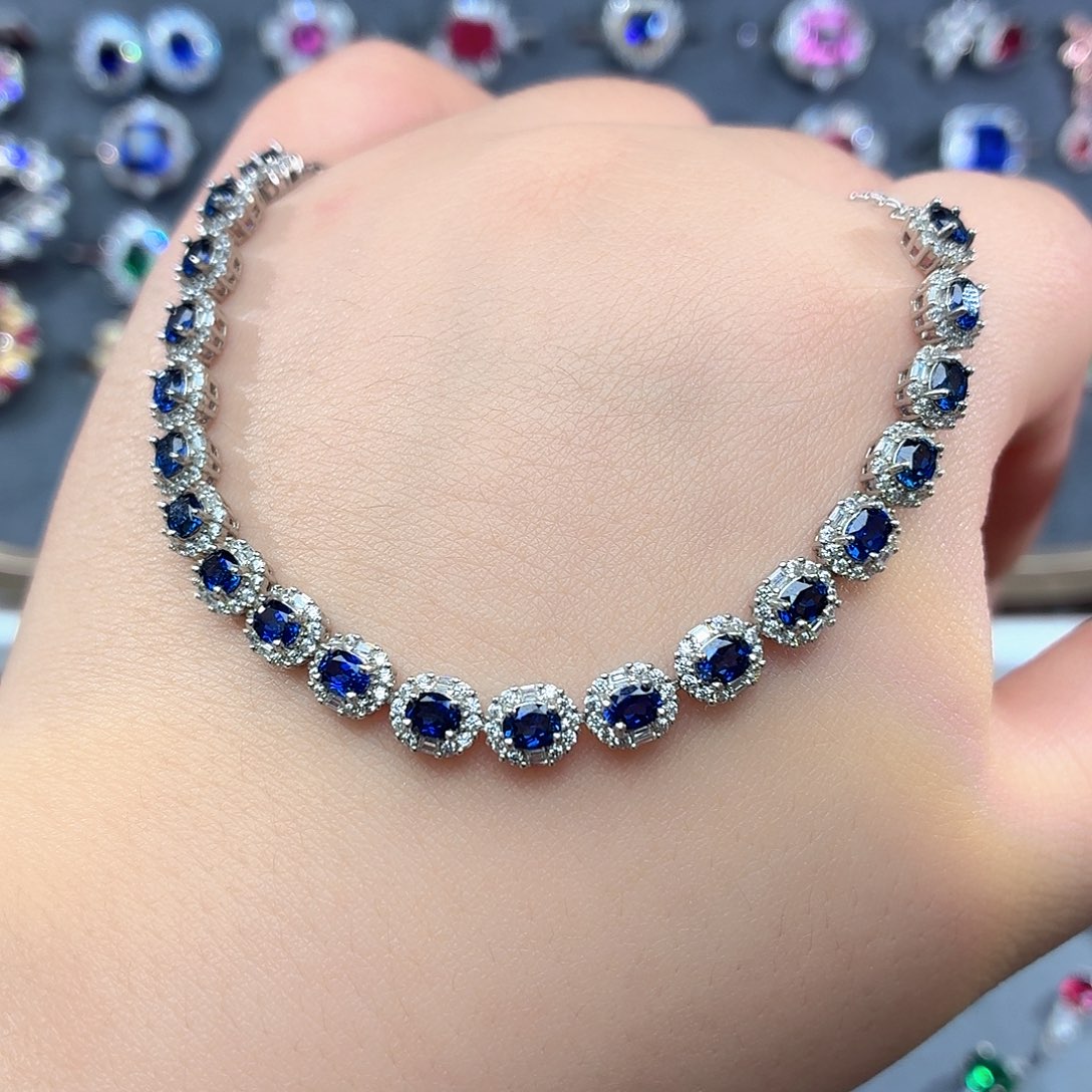 925银培育皇家蓝色宝石