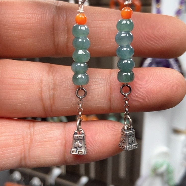 【闪购商品】翡翠耳饰银S925镶嵌耳饰