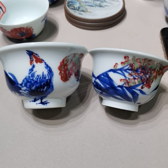 世***舍杯张学鸿老师青花釉里红微瑕