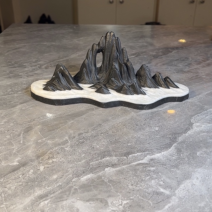 倒***鳞奇石茶宠鱼缸文房摆件 