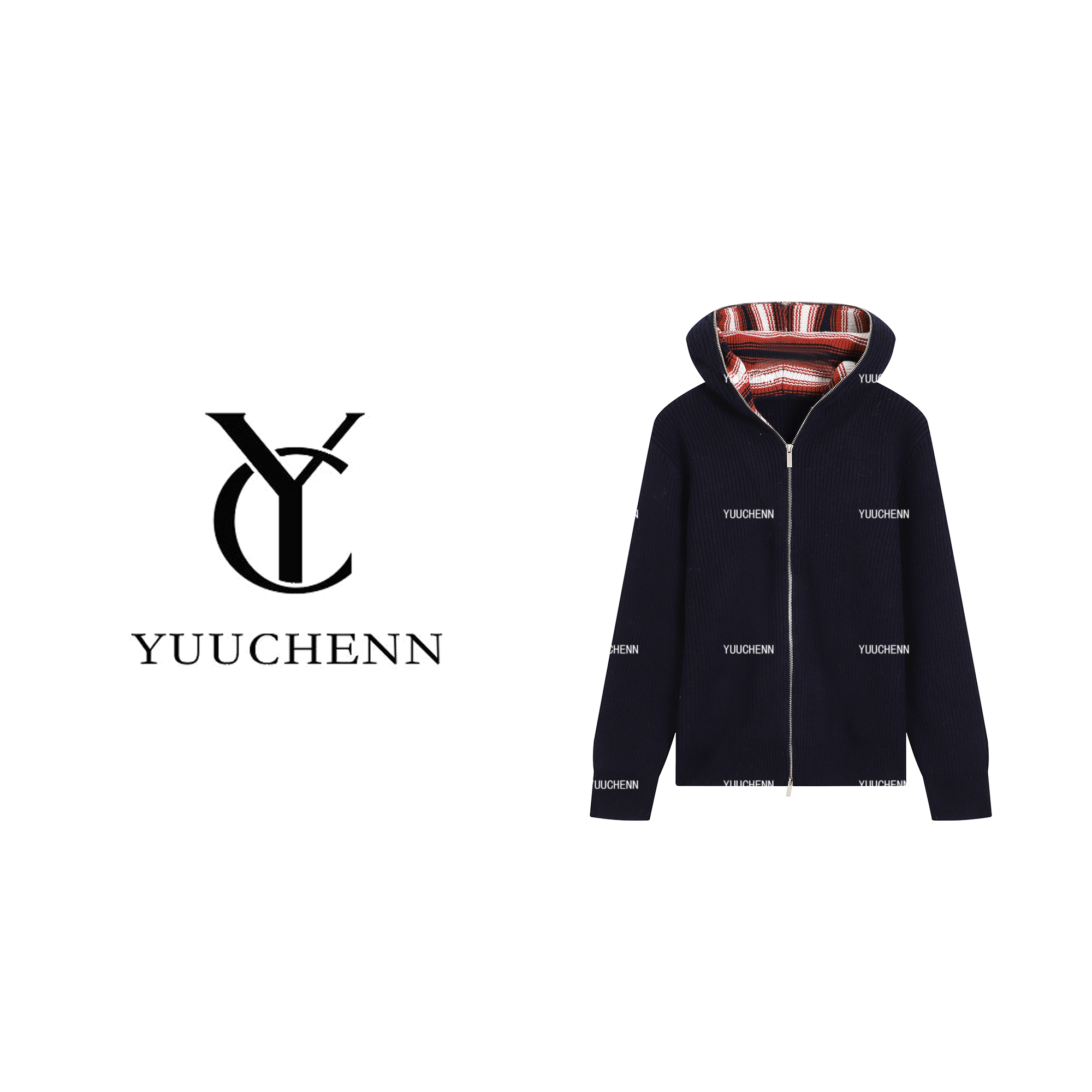 YUUCHENN羊毛潮流格子拉链外套女秋冬季时尚百搭卫衣CC2C1645