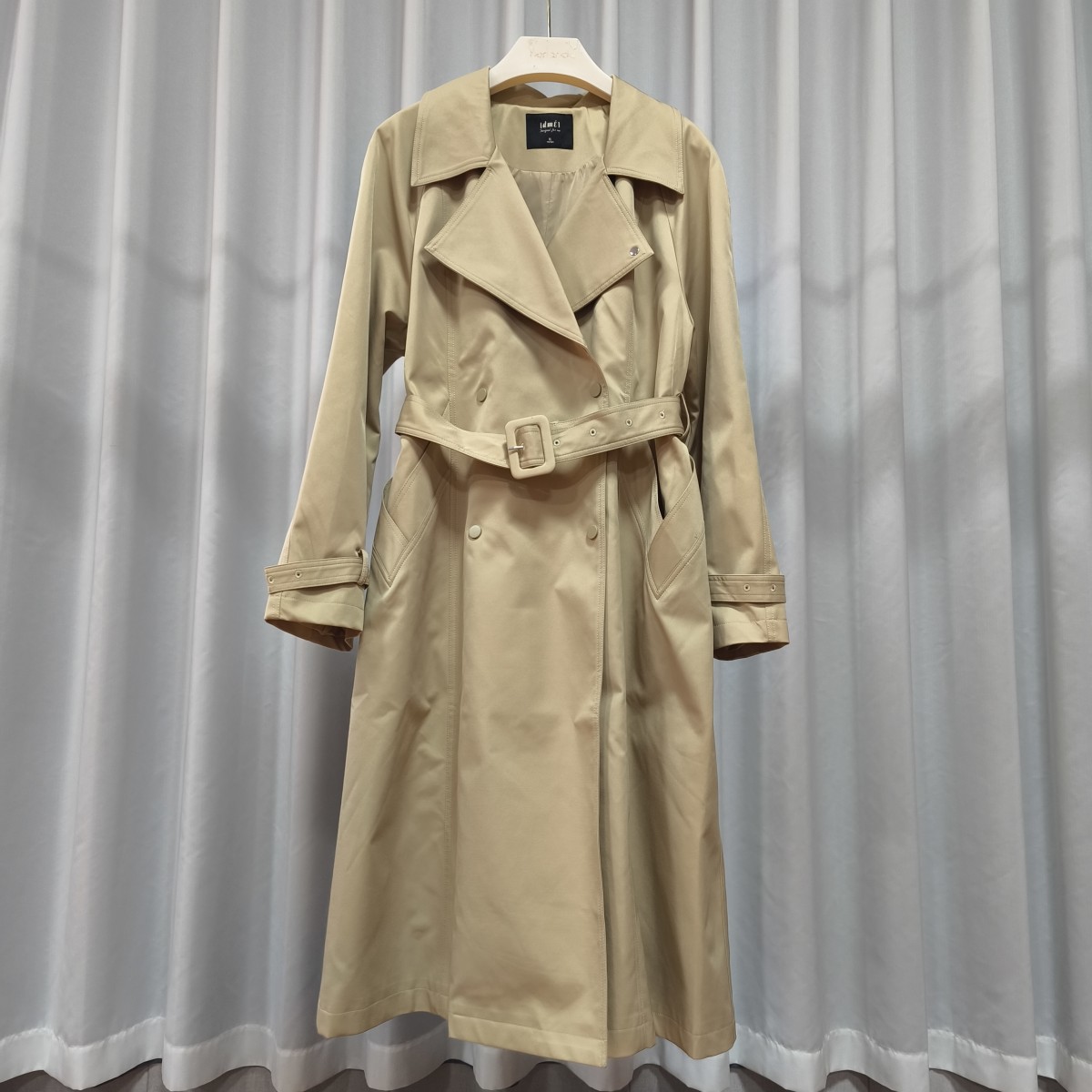 【德M】E390-5   女装时尚长款风衣外套卡其G53812046021780605